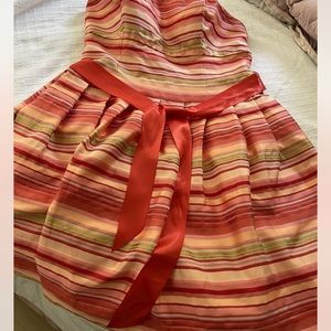 Talbots coral/pink sundress sz 16 sash/bow